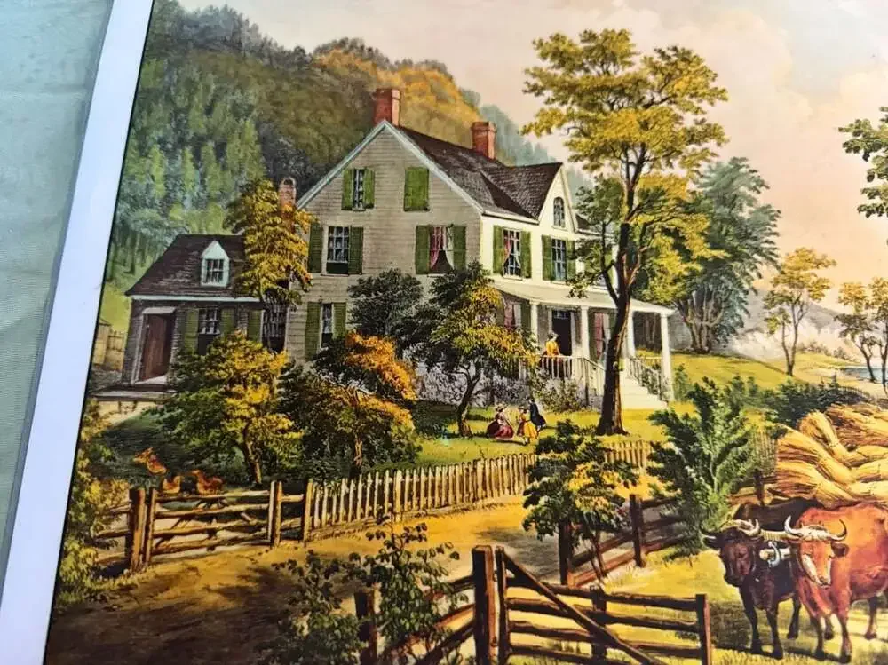 Vintage Set Of 4 Courier And Ives Laminated Lithograph Placemats